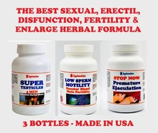 POWERFUL ORGANIC HERBS FOR SUPER ALPHA MALE  - 3 BOTTLES - MADE USA