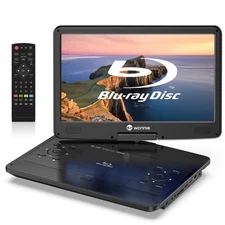16.9" Portable Blu ray DVD Player with 14.1" 1080P HD Swivel Screen, 4-Hour R...
