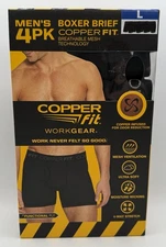 Copper Fit Mens Performance Workgear Boxer Briefs Size L 36-38 Copper Infused