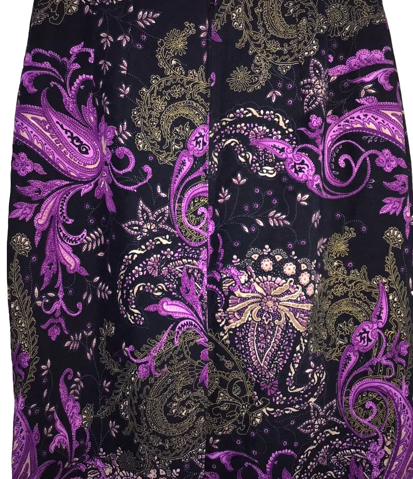 Briggs New York Womens Pencil Skirt Size 14 Multicolor Paisley Floral Suede - Image 4 of 4