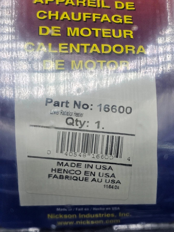 Calentador de manguera de radiador Kat's 16600 600 W 120 V para Buick Centurion 1971-1973 Foto 2 de 4