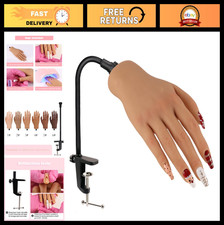 Acrylic Nail Practice Hand with Stand - Flexible Silicone Mannequin Tool for Nai