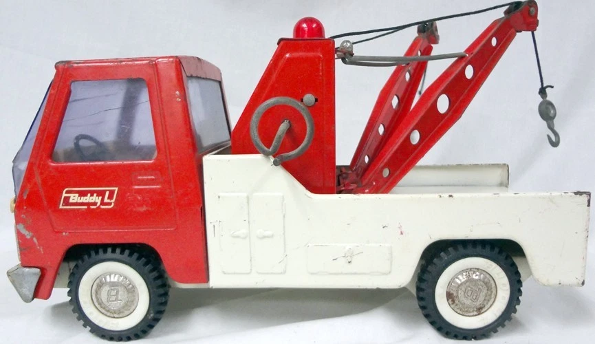 Vintage Buddy L Ford 1970s Pressed Steel "Dual Tow Boom/Wrecker" Tow Truck! - Image 3 of 4