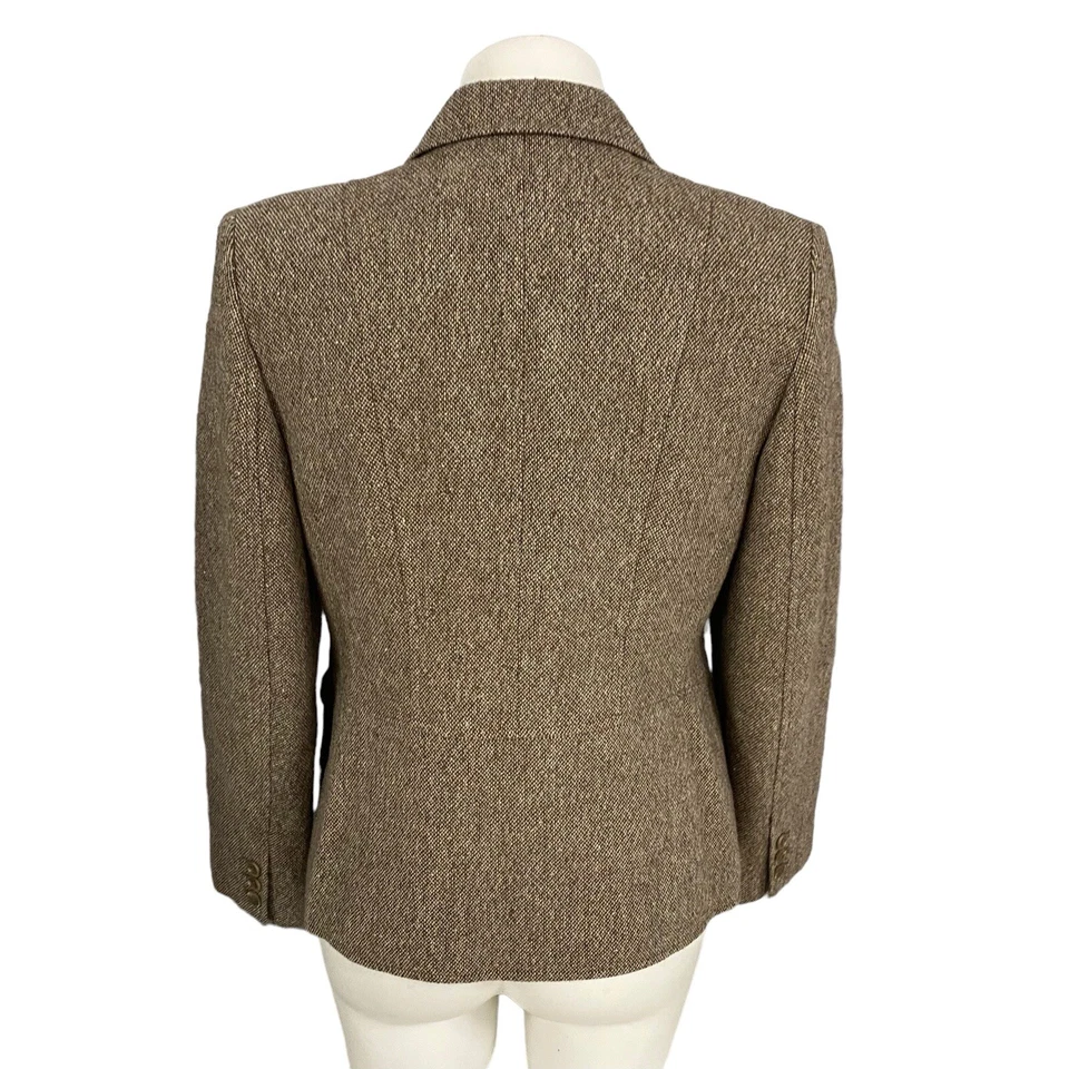 Blazer Style & Co Mujer 10P Marrón Tweed Preppy Chaqueta Trabajo Oficina Informal Foto 3 de 4