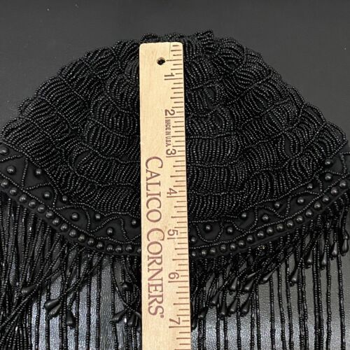 Vintage Vollperlen Fransen Couture Deko Flapper toll Gatsby schwarz Kopf Stück - Bild 10 von 14