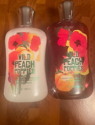 Bath & Body Works Body Gel  Body Lotion  Wild Peach Poppies  Discontinued  Rare 