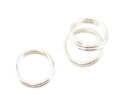 100 Stück Spaltringe 6 mm versilbert (5-61) Schmuckherstellung Zubehör