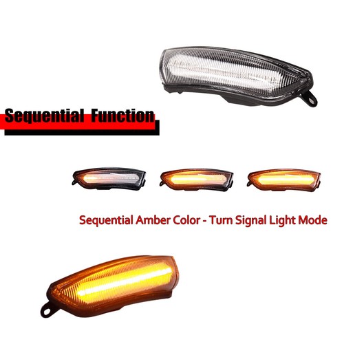 For 11-20 Chrysler 300 Clear LED Amber Side Mirror Lights 68170149AA; 68170148AA - Foto 2 di 11