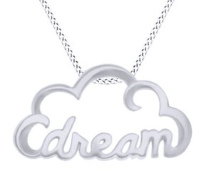Authentic Dream Cloud 14K Gold Plated Stamp Pendant Necklace Sterlg Valente Gifts