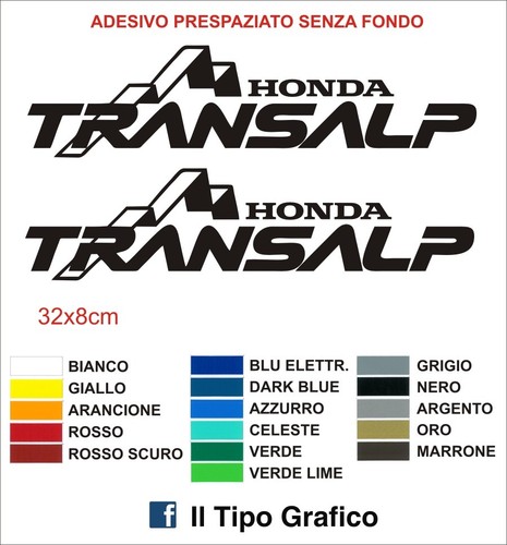 2 Adesivi Transalp Decals Stickers Serbatoio Moto Casco Carena PVC adesivo  | eBay