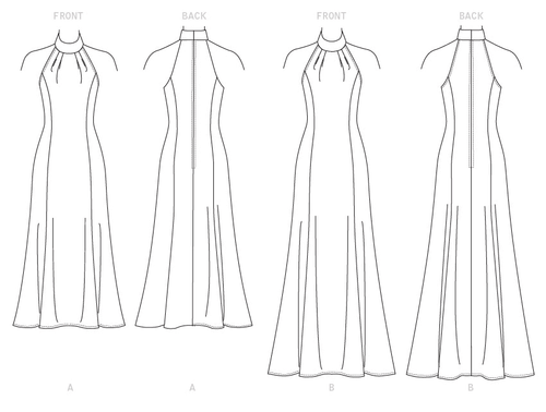 Schnittmuster Vogue 1748 bodenlanges Abendkleid, schulterfrei Gr. 30-46 - Bild 2 von 18