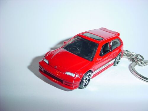 HOT 3D RED HONDA CIVIC Si CUSTOM KEYCHAIN keyring key DOHC vTEC Hot Wheels - Picture 1 of 5