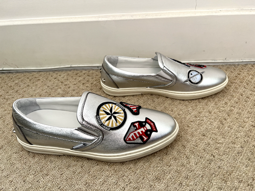 Jimmy Choo Grove Slip-On Sneakers Trainers Logo Patches UK 9 EU 43 RRP £595 New - Picture 2 of 6