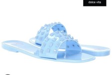Dolce Vita Skylar Studded Plastic Slippers Blue Size 11