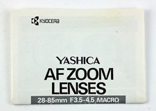 Yashica AF Zoom Lenses - Genuine Original User Instruction Sheet - Pamphlet