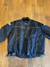 FIRST RACING Men's Motorcycle Racing Jacket NO PADS Black Size Large