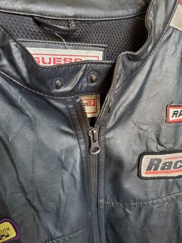 Vintage - Guess Jeans Marke Leder Rennjacke Herren Größe Large - Bild 5 von 16