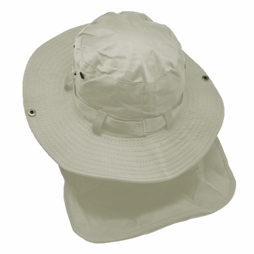 Unisex Bucket Boonie Hat Neck Cover Flap Sun Wide Brim Fishing Solid Outdoor Cap - Picture 18 of 27