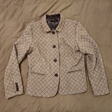 Woman's Talbots Gray Wool-Blend Lined Blazer Size 14