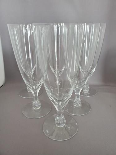 6 MCM Orrefors Kristall Schweden Krönungsmuster Pilsners oder Eistee 7 1/2 Zoll groß - Bild 2 von 3