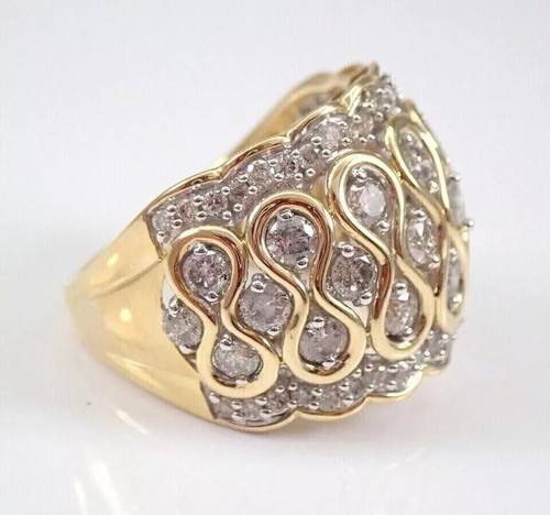 Lab Created Diamond 2.30Ct Round Cut Cluster Wedding Ring 14K 2 Tone Gold Plated - Picture 2 of 5