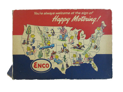 Vtg 40's Humble Oil Refining Co. ENCO Happy Motoring Touring Trip Kit Complete