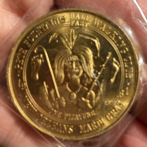 MARDI GRAS Doubloon 1970 Pete Fountain's Half/Fast Walking Club AMERICAN PLGRIMS