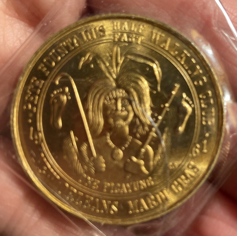 MARDI GRAS Doubloon 1970 Pete Fountain's Half/Fast Walking Club AMERICAN PLGRIMS