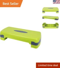 Versatile Aerobic Step Platform Trainer - Adjustable 4" & 6" Height, Lemon/Gray