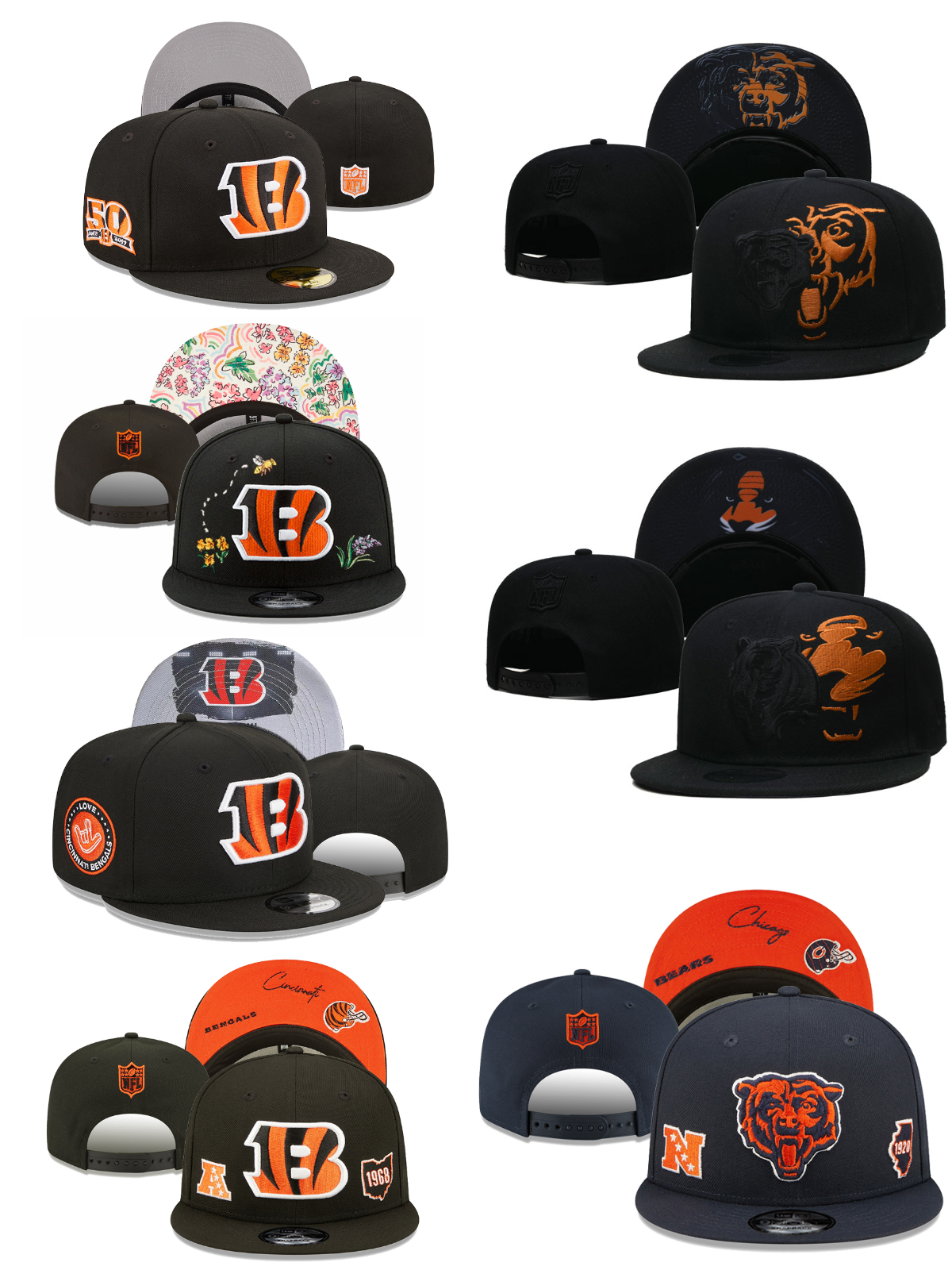 Cincinnati Bengals NFL Snapback Ajustable Cap Hat Mens Women Summer