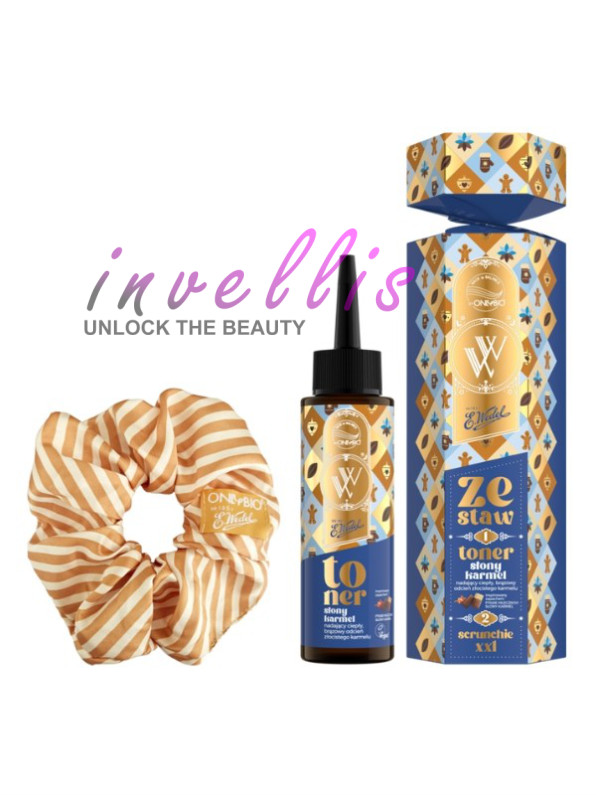 ONLYBIO i WEDEL ZESTAW SWIATECZNY TONER  SLONY KARMEL LIMITED + SCRUNCHIE XXL
