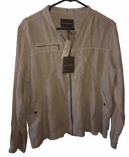 Tommy Bahama Two Palms Seam Jacket Women Linen Tan / Ecru / Beige Full Zip Sz M
