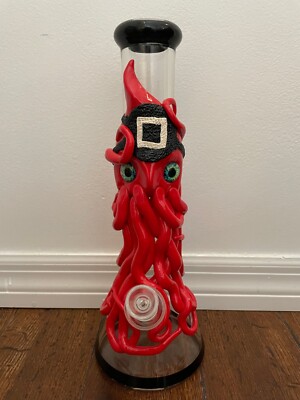14'' Premium Glass Water Pipe Art Beaker Bottom Squid Game Squid 14mm