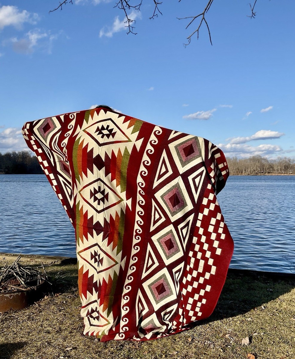 Handmade Andean Alpaca Blanket, Wonderfully Soft Warm, Southwest