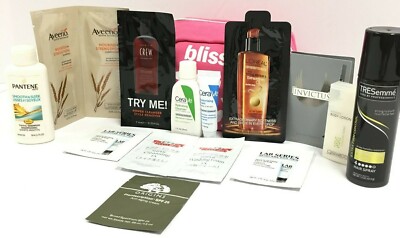 Lot of 15 Travel Size Cosmetics | Aveeno, TRESemme, and More! Comes w/ Bliss Bag