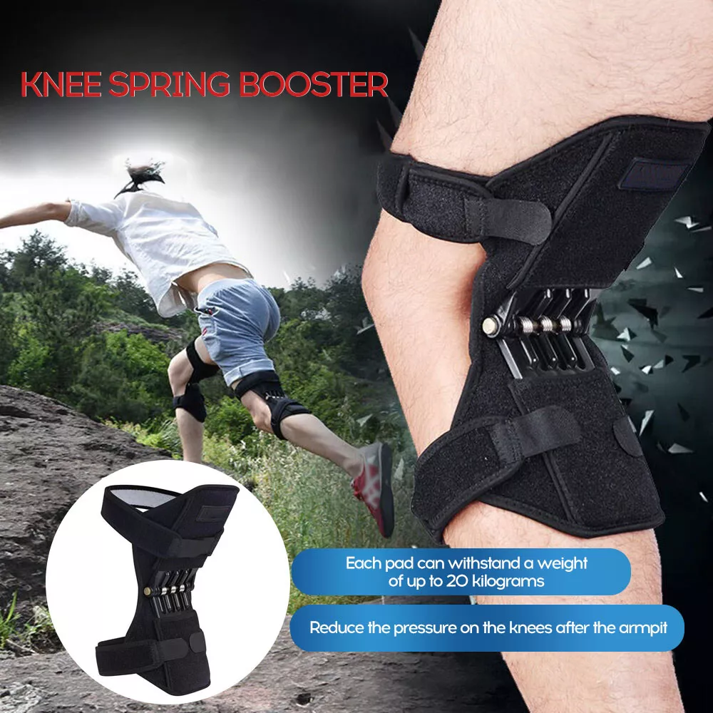 Power Knee Support Brace Spring Knee Brace, 1pair Patella Booster Spring Knee  Brace Support For Hiking Sports