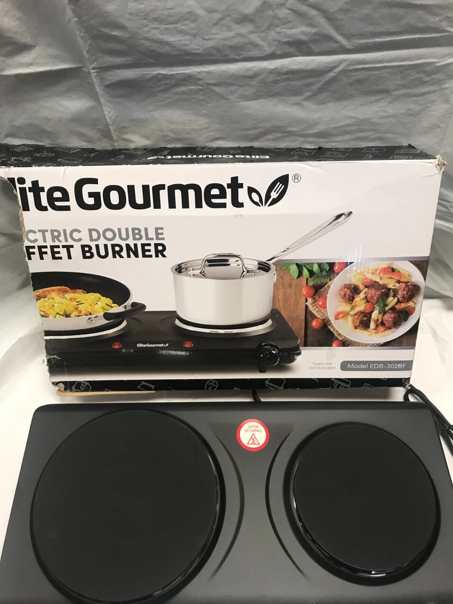Elite Gourmet EDB-302BF Countertop Double Cast Iron Burner, Black | eBay