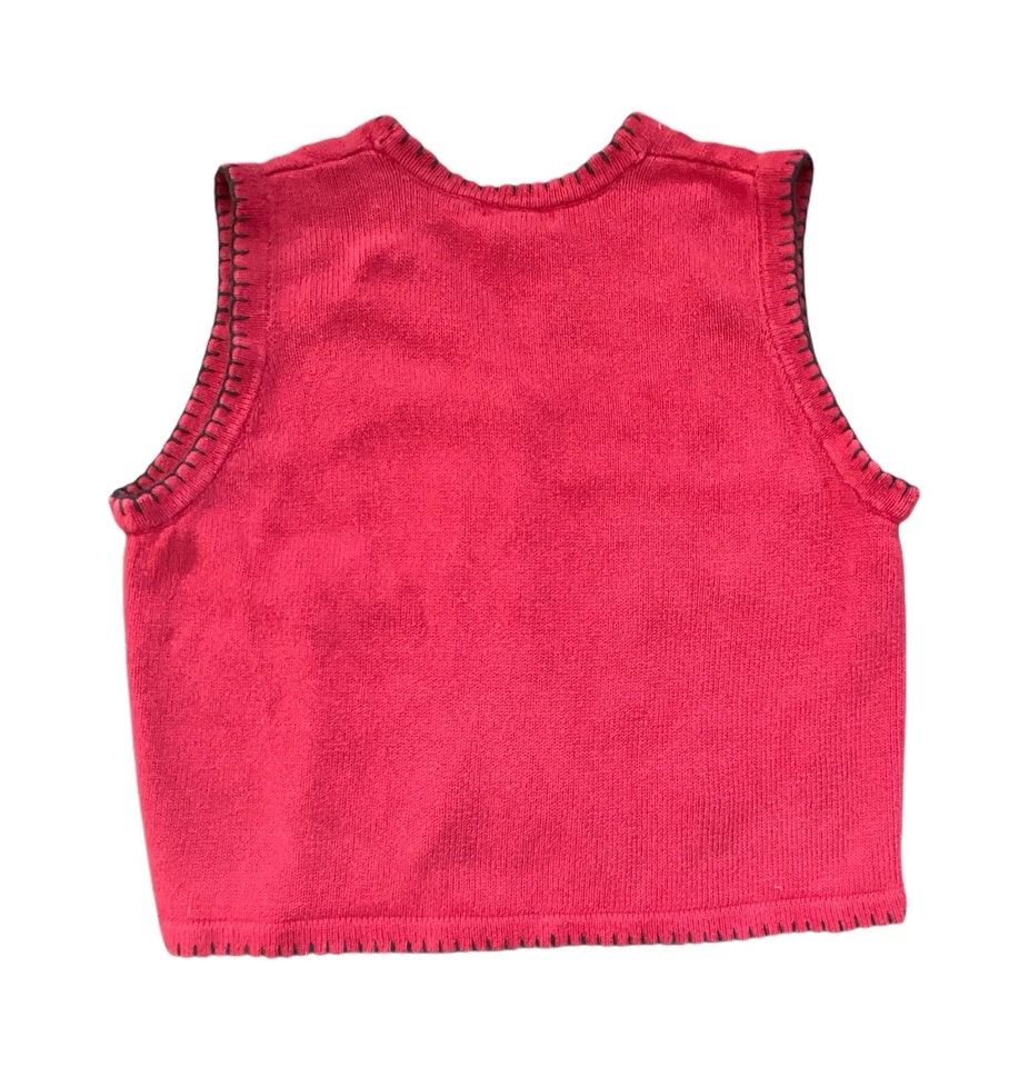 Chaleco Suéter Navidad Diseño BP Vintage Talla XL Rojo Bordado con Cuentas Foto 2 de 4