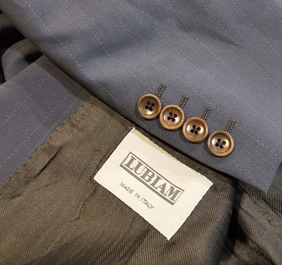 Chaqueta Blazer Lubiam Made in Italy Doble Pecho Azul Lana 42R Foto 2 de 4