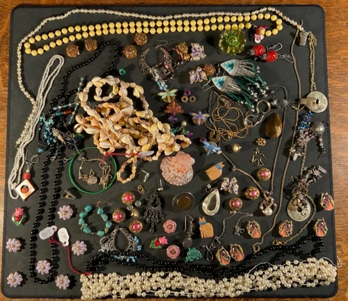Vintage -Modern Costume Jewelry Lot Necklaces Bracelets Earrings & other items