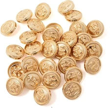 Honbay 30PCS Metal Anchor Pattern Buttons Gold round Sewing Buttons Vintage Shan