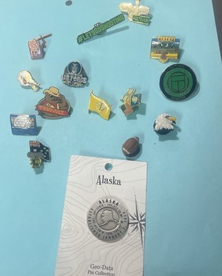 Lot of vintage hat and lapel pins two hard to find event pins