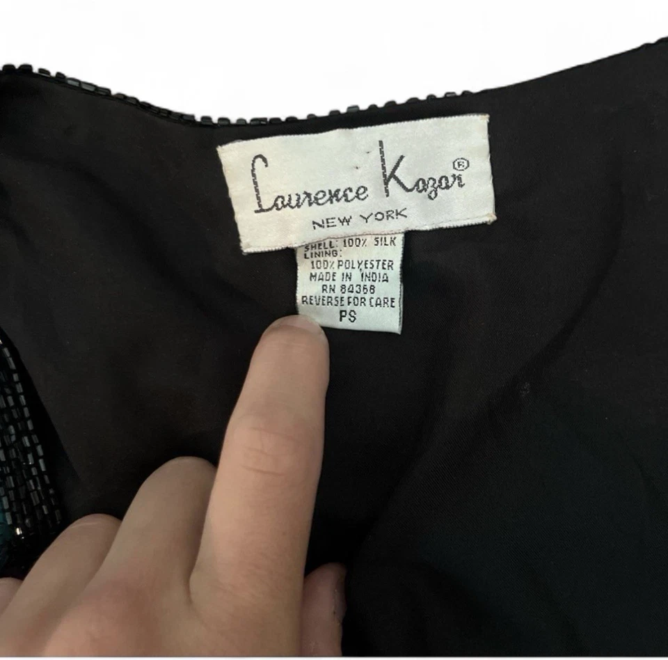 Blazer Laurence Kazar Seda Lentejuelas Cuentas PS 80s Púrpura Fiesta Vacaciones Foto 3 de 4