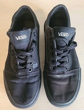 Vans Ward Black On Black Canvas Skate Sneakers Shoes Womens Size 7.5