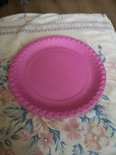 3 Pink Round Plain 9 Inch Plate