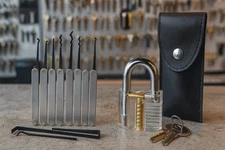 Lockpicking Practice Set – 15 PCS Stainless Steel Tools with Transparent Trainin