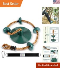 Climbing Rope with Platforms and Disc Swing Seat Set Playground Accessories I...