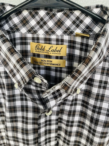 Roundtree & Yorke long sleeve button up casual Shirt SZ-XLT Plaid 100% cotton - Picture 5 of 10