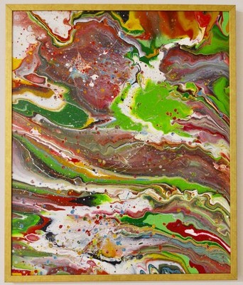 ORIGINAL ABSTRACT  ACRYLIC PAINTING ON CANVAS ''CLOUDS I'' , CERTIFIED ,