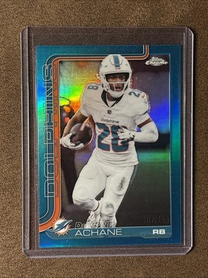 2025 Topps Chrome De'Von Achane Teal Refractor /199 - DOLPHINS #188